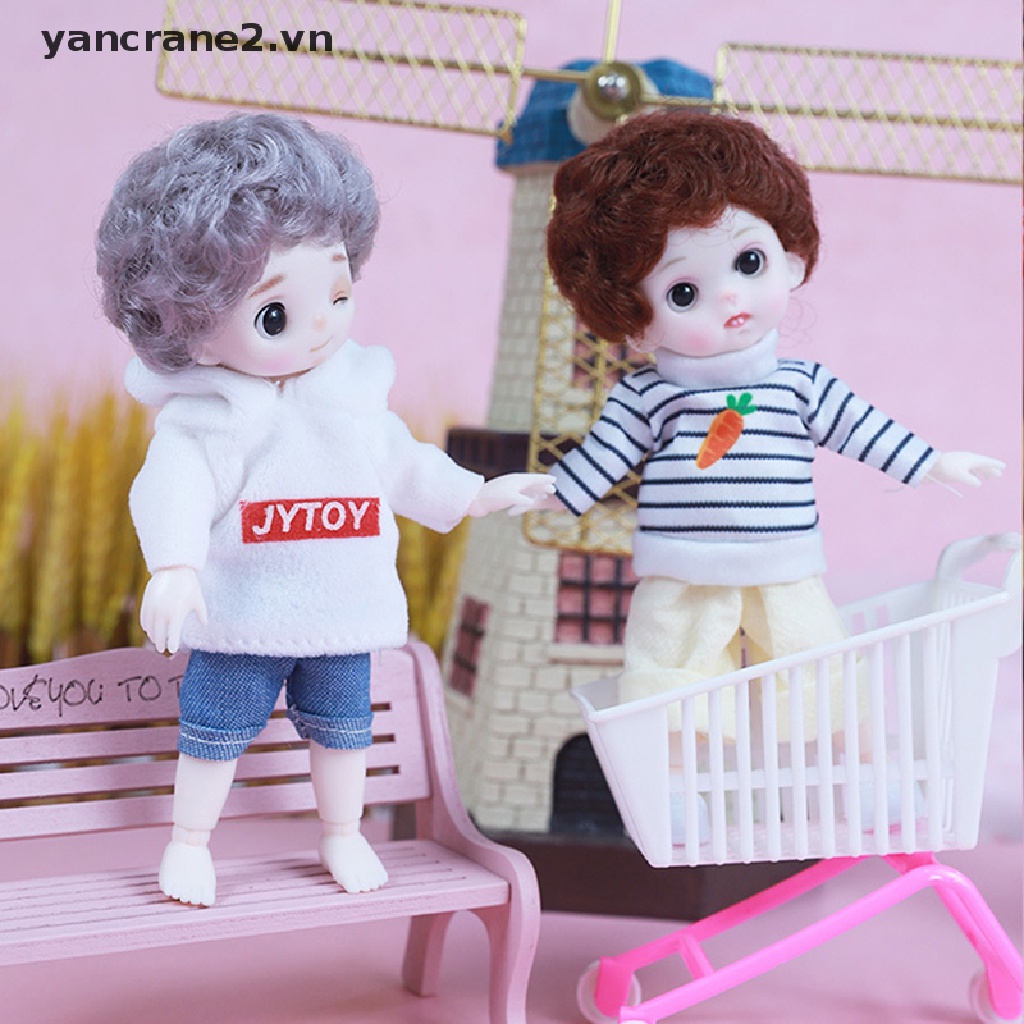 1 Bộ Quần Áo Búp Bê 16cm Họa Tiết Chim Hạc Dễ Thương