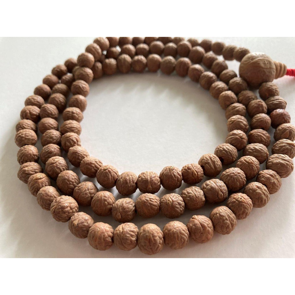 Chuỗi hạt Raktu 108 hạt 9mm Nepal màu vàng gỗ tự nhiên - Nepali Handmade Natural Raktu Mala