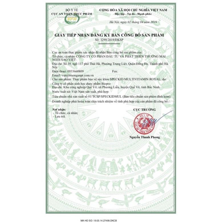 Speckid MultiVitamin Royal Syrup 125ml - Bổ sung các Vitamin và khoáng chất cho trẻ