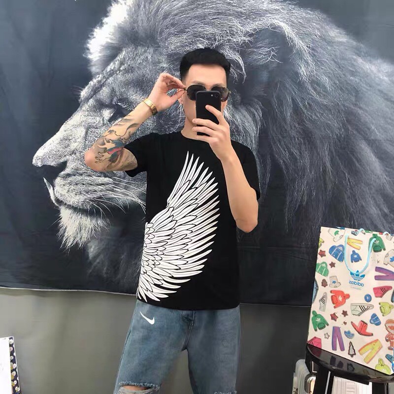 &lt; FREESHIP &gt; Áo thun nam nữ vải thun cotton mềm mịn thấm hút mồ hôi form 75kg ( cánh chim )