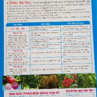 Phân bón lá nova hoa kỳ 10-60-10 100gr