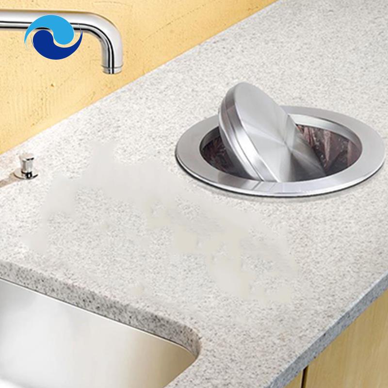 Vỏ Bọc Thùng Rác Bằng Thép Không Gỉ Có Nắp Tiện Dụng Cho Nhà Bếp