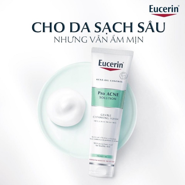 Tinh Chất Da Mụn Eucerin 30ml + Sữa Rửa Mặt Tạo Bọt 150g