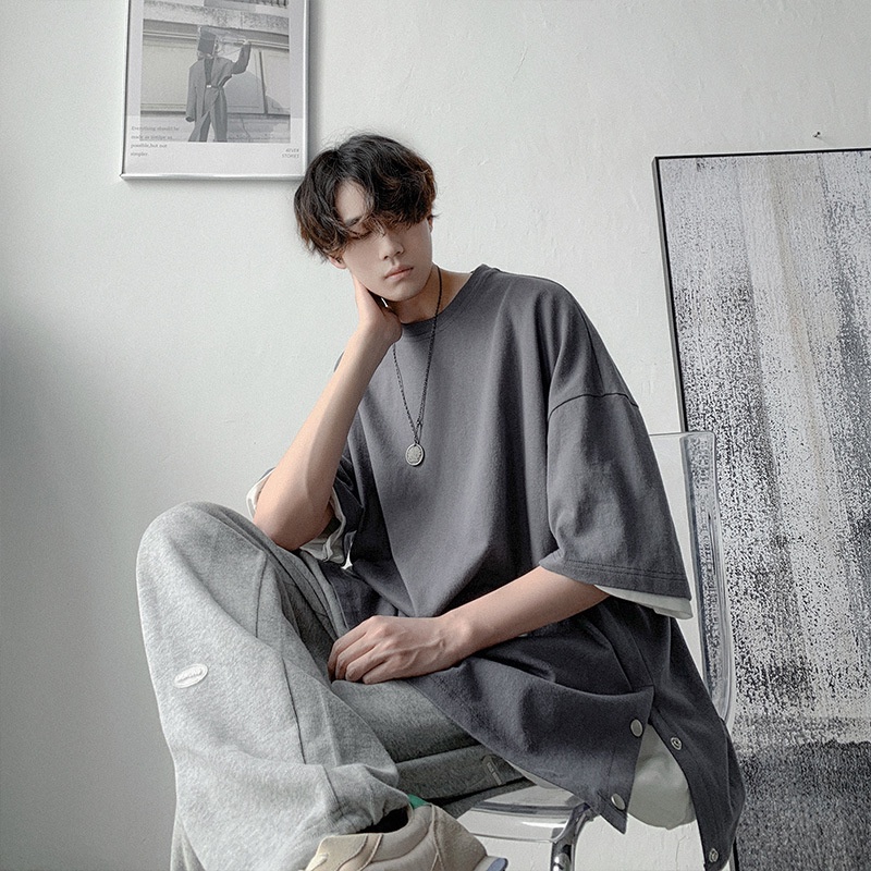 Áo phông Mavota áo thun cotton trơn nam tay lỡ form rộng viền khuy unisex Hàn Quốc ATKB04 | BigBuy360 - bigbuy360.vn