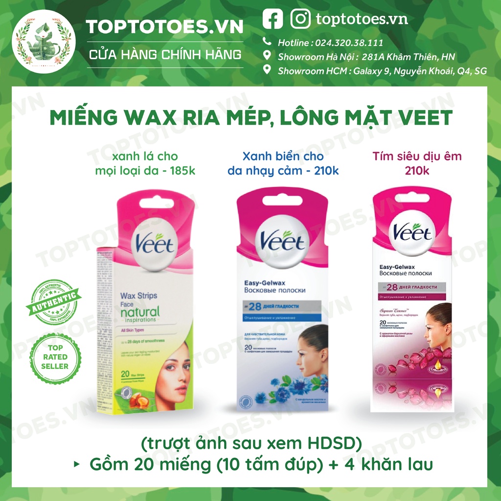 Miếng wax ria mép, lông mặt Veet