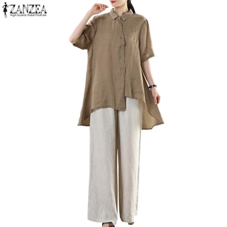 Áo Sơ Mi ZANZEA Dành Cho Nữ Tay Ngắn Thời Trang