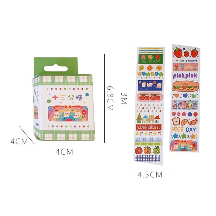 Cuộn Washi Tape Sticker Trang Trí Họa Tiết Cute