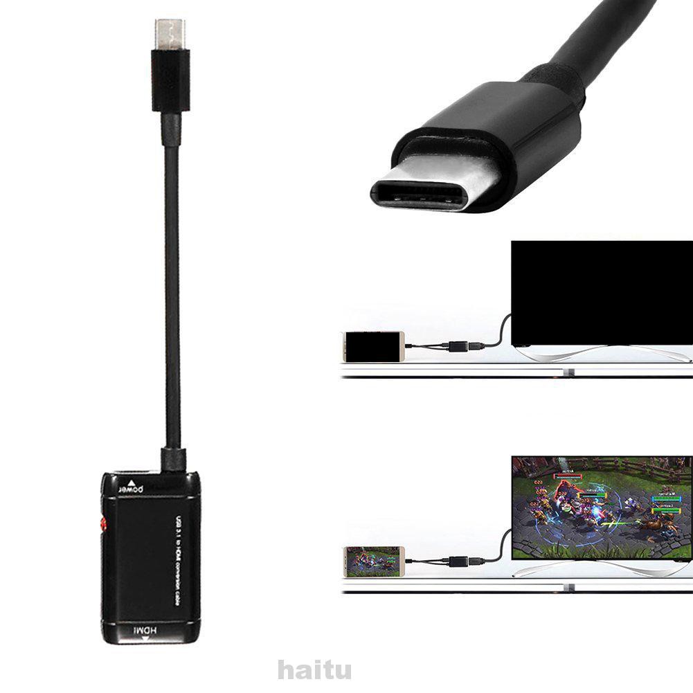 Adapter Cable Lightweight Accessories Portable 1080P Tablet Black Type C To HDMI For MHL
