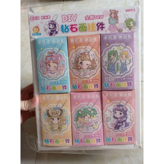 Hộp tranh đính đá ⚡ SIÊU SALE ⚡ Combo 5 Hộp tranh đính đá sticker 3D mini nhiều hình siêu xinh xắn