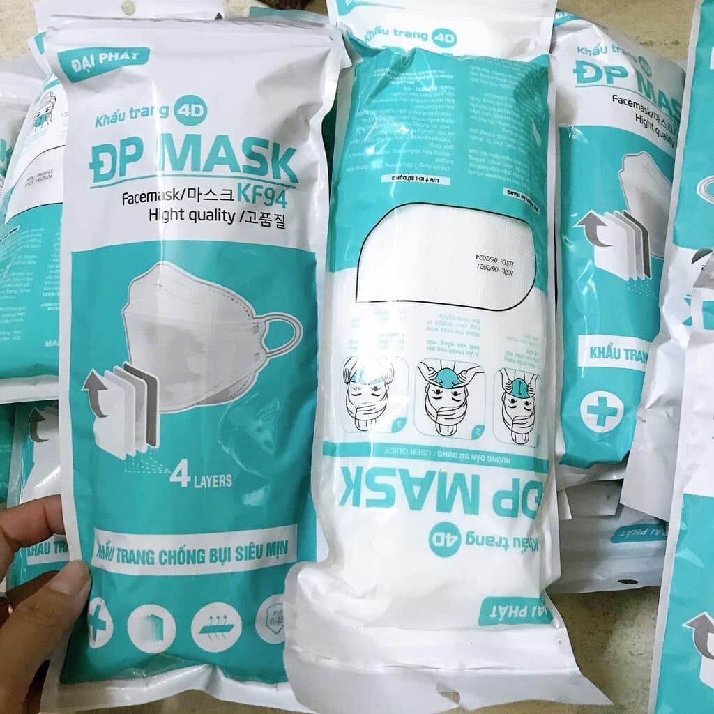 Sét 50 khẩu trang kháng khuẩn 4D Đại phát