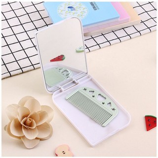 Gương mini gấp gọn kèm lược