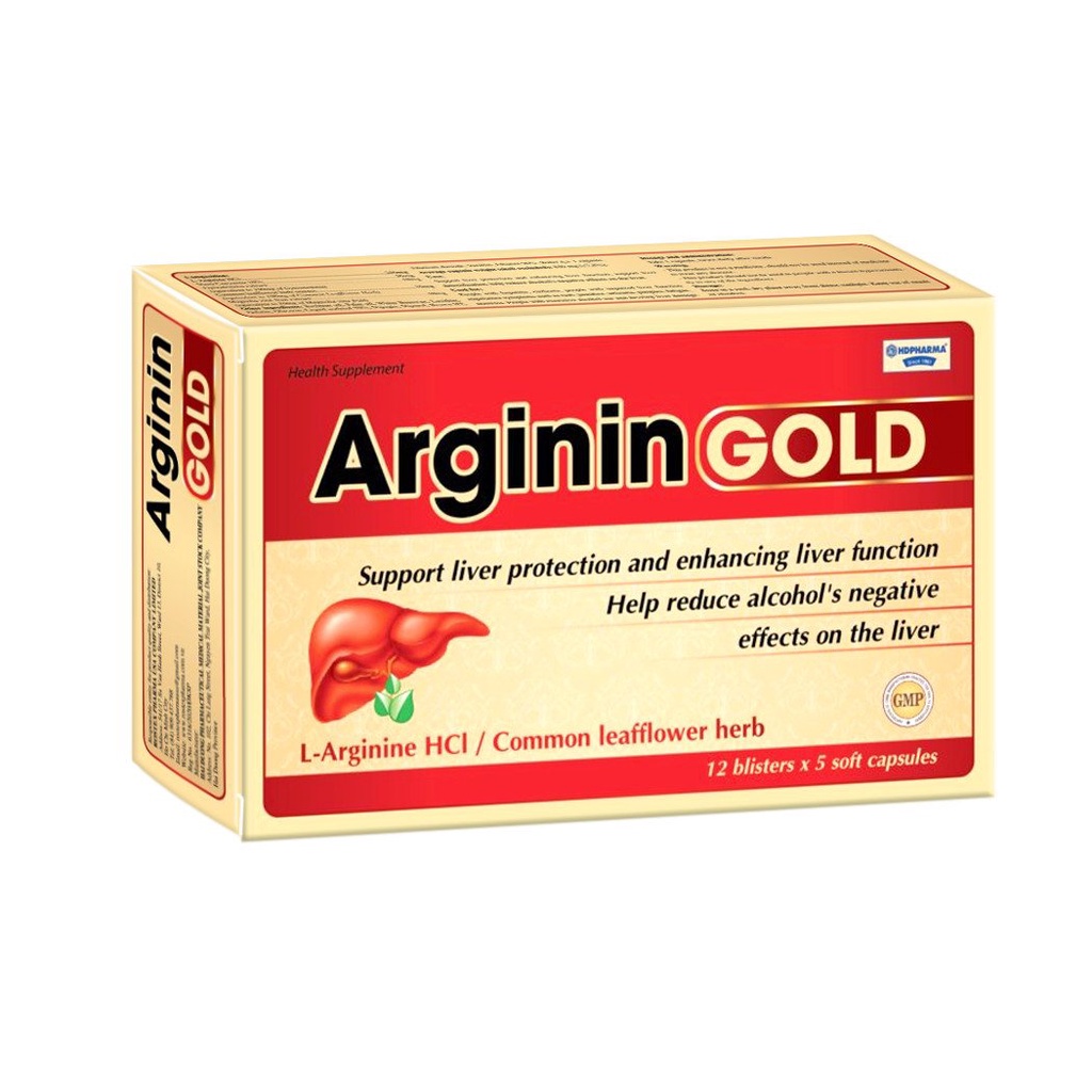 Viên uống ARGININ GOLD giảo cổ lam, diệp hạ châu giải độc gan, hạ men gan, bảo vệ chức năng gan - Hộp 30 Viên