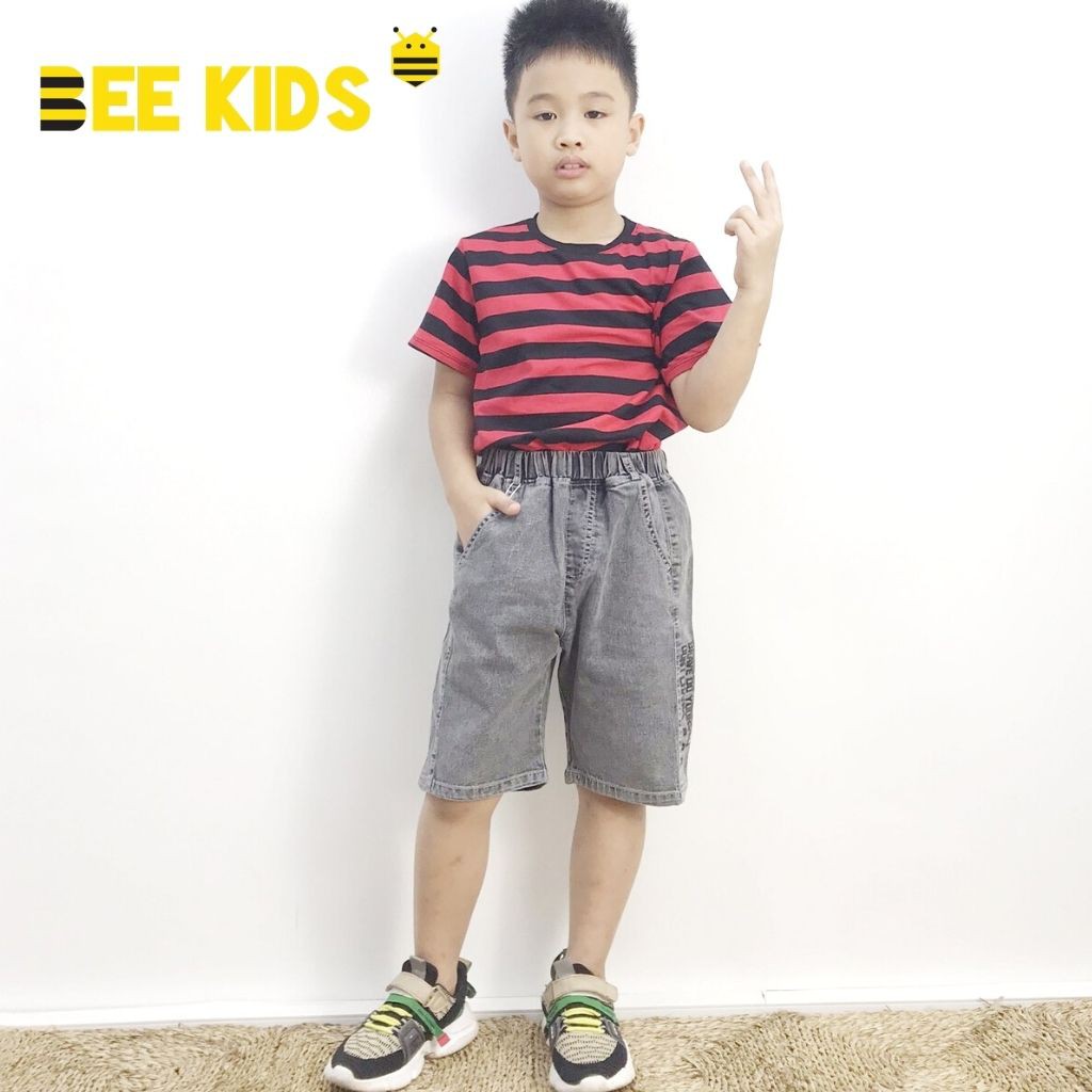 Áo phông bé trai Bee Kids, Áo thun bé trai kẻ sọc ngang mùa hè chất cotton cao cấp (2-10 Tuổi) 2AT01609CO