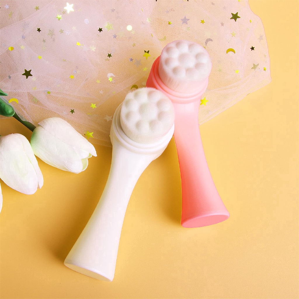 [Hàng mới về] Cọ rửa mặt 3D hai mặt bằng silicon mềm làm sạch sâu massage chăm sóc da mặt tiện dụng