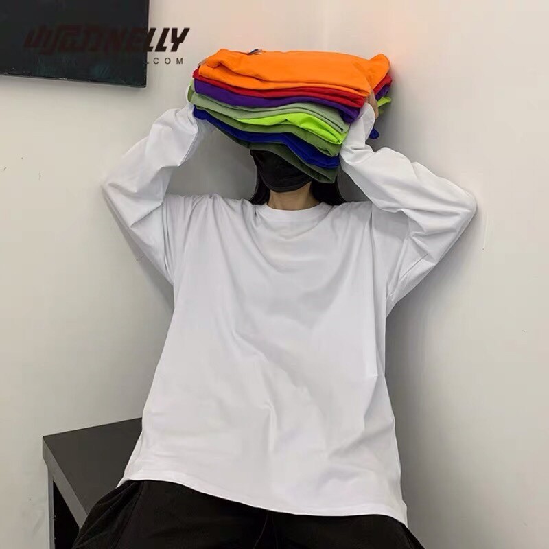 Áo thun trơn dài tay cotton nam nữ Nelly Heybig mã ATNL50