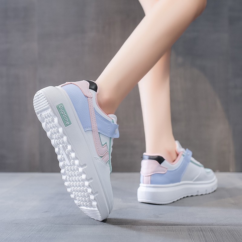 Giày thể thao nữ, giày sneaker nữ da mềm phối màu siêu đẹp, đế cao su non 3cm đi êm chân