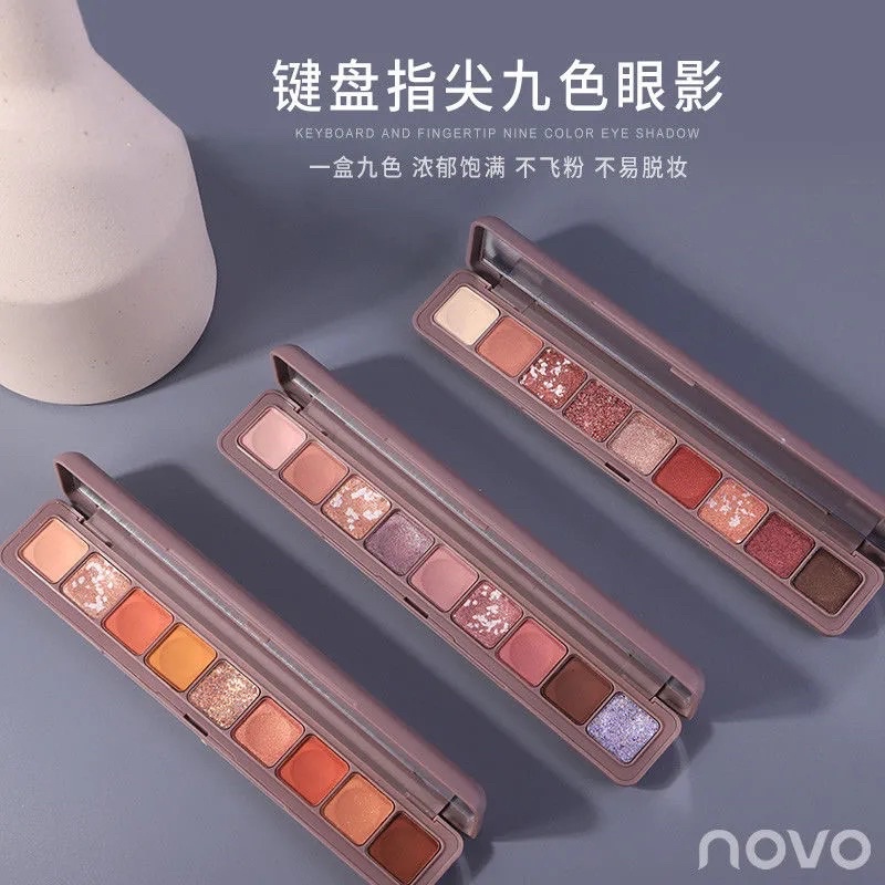 Bảng phấn mắt Soft eye nội địa trung Soft eye với 9 ô thiết kế nhỏ gọn hiện đại đầy đủ màu sắc phấn mịn-PMSOF0