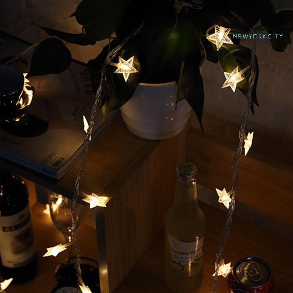 Dây Đèn LED 20 Bóng Dài 3m Hình Ngôi Sao Trang Trí Giáng Sinh