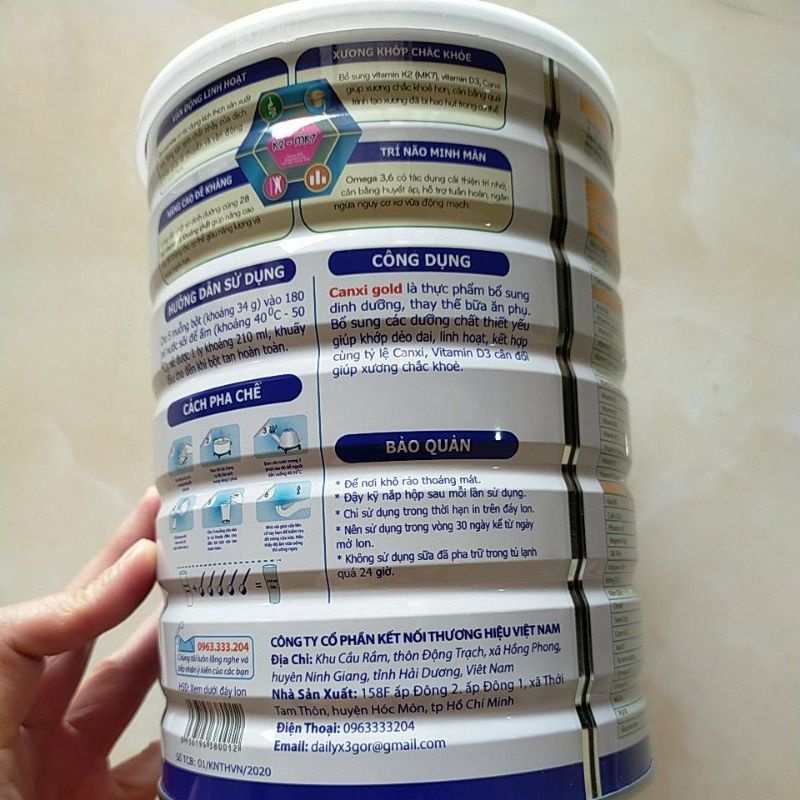 SỮA X3-GON CANXI 900G ít béo, Tốt cho xương