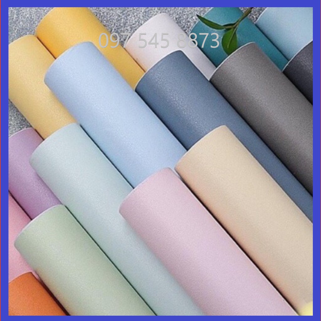 ❤️HÀNG BAO ĐẸP❤️ Giấy dán tường, decal dán tường màu trơn pastel (có sẵn keo, khổ rộng 45 cm dài 10 mét / 1 cuộn)