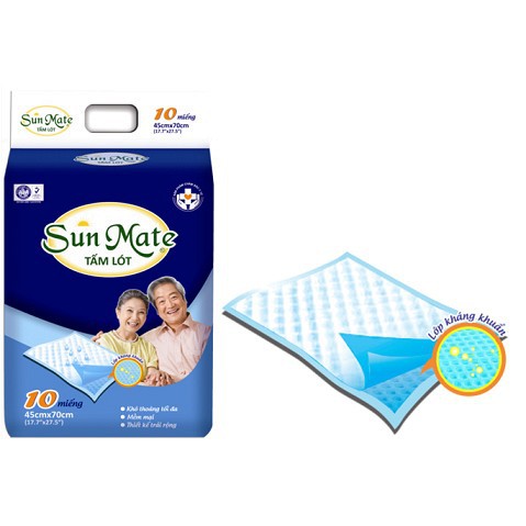 TẤM LÓT SUNMATE 45X70CM - BỊCH 10 MIẾNG