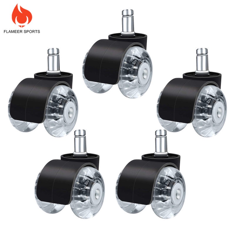 1  5 Bánh Xe Lăn Bằng PU Mềm Chịu Được Sức Nặng Cho Ghế Văn Phòng