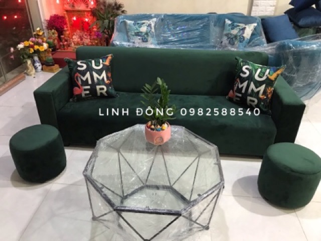 Văng sofa giá rẻ - kèm 2 đôn 2 gối Hà Nội , phản hồi khách hàng nhà e