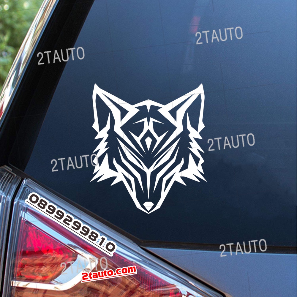 Tem decal sticker dán xe HÌNH CHÓ SÓI nhiều kích thước, chống thấm nước, logo CON SÓI WOLF dán trang trí xe hơi - MẪU 4
