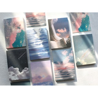 Bộ giấy note ghi chú 100 tờ 90x60mm họa tiết phong cảnh xinh xắn tiện dụng