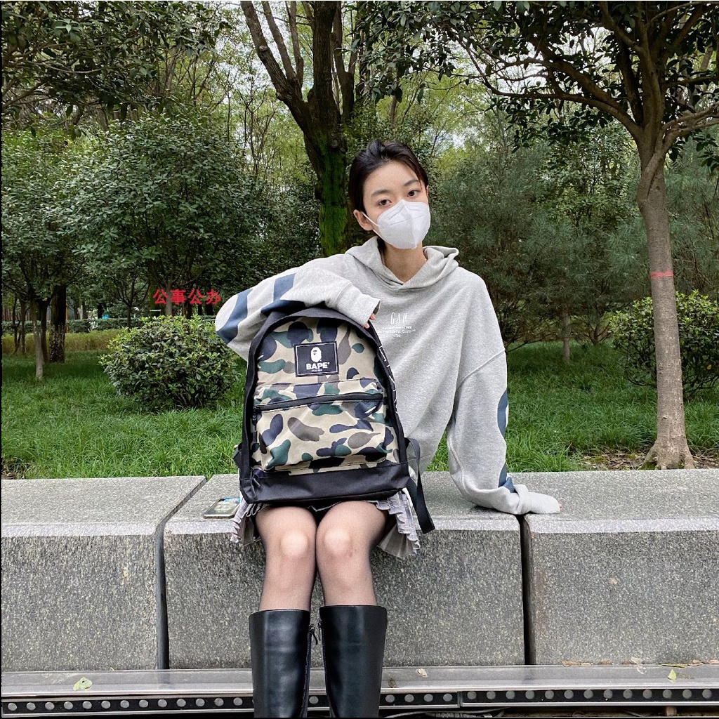 Balo Bape Camo/Black, Bape Backpack, Chất liệu Polyester DuSo.LuxuryStreetwear
