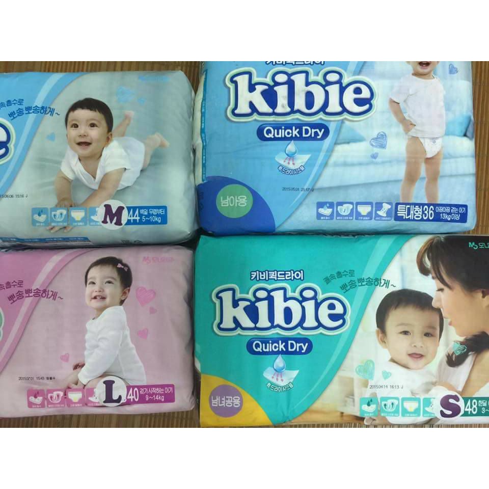 Bỉm KIBIE Cao cấp Số 1 Hàn Quốc (Nguyên Tem) Quần M50/L48 Dán S50/M48/L44/XL25