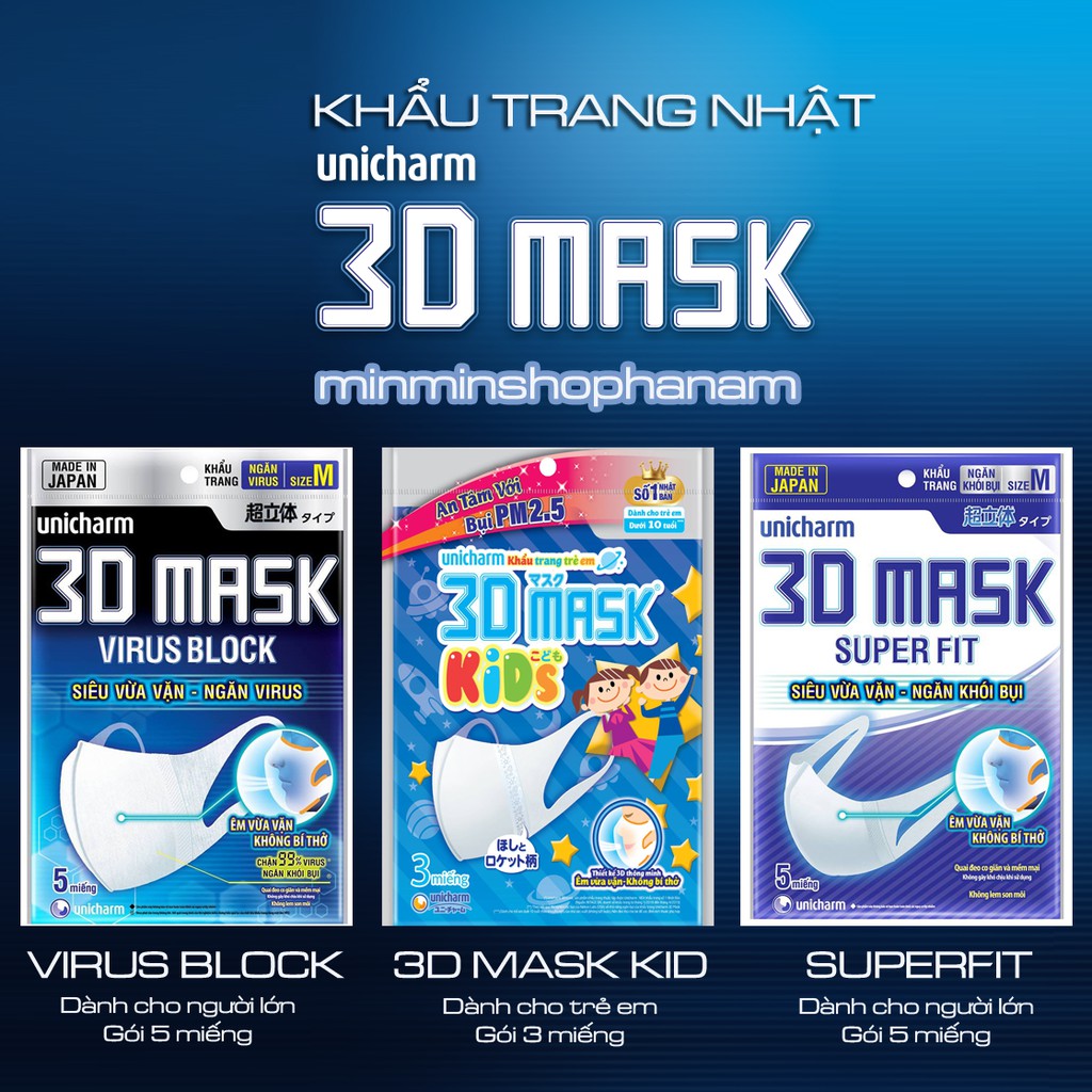 Khẩu trang 3D Mask kháng khuẩn công nghệ Nhật Bản