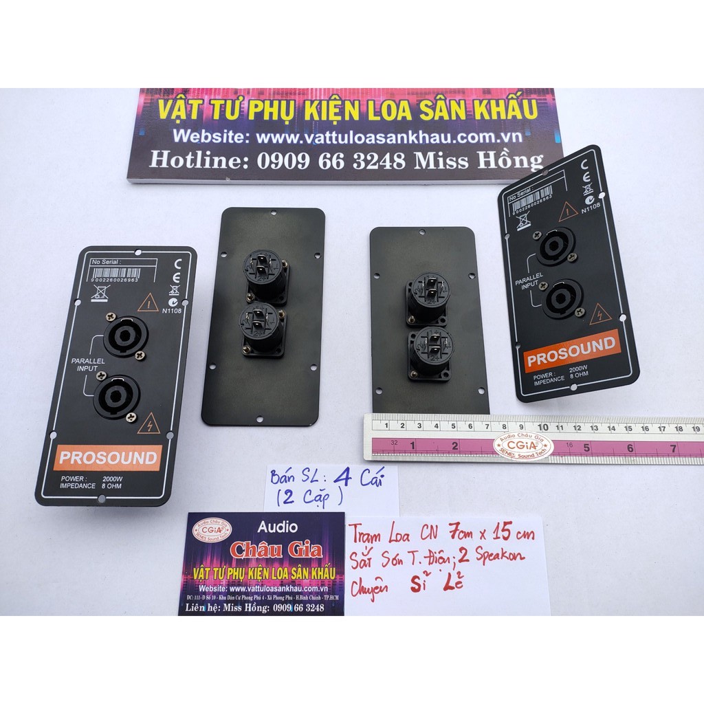 Trạm loa bằng sắt 7cmx15cm 4 cái Audio Châu Gia