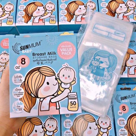 Hộp 50 túi trữ sữa mẹ không BPA 250ml SUNMUM (Thái Lan) SM