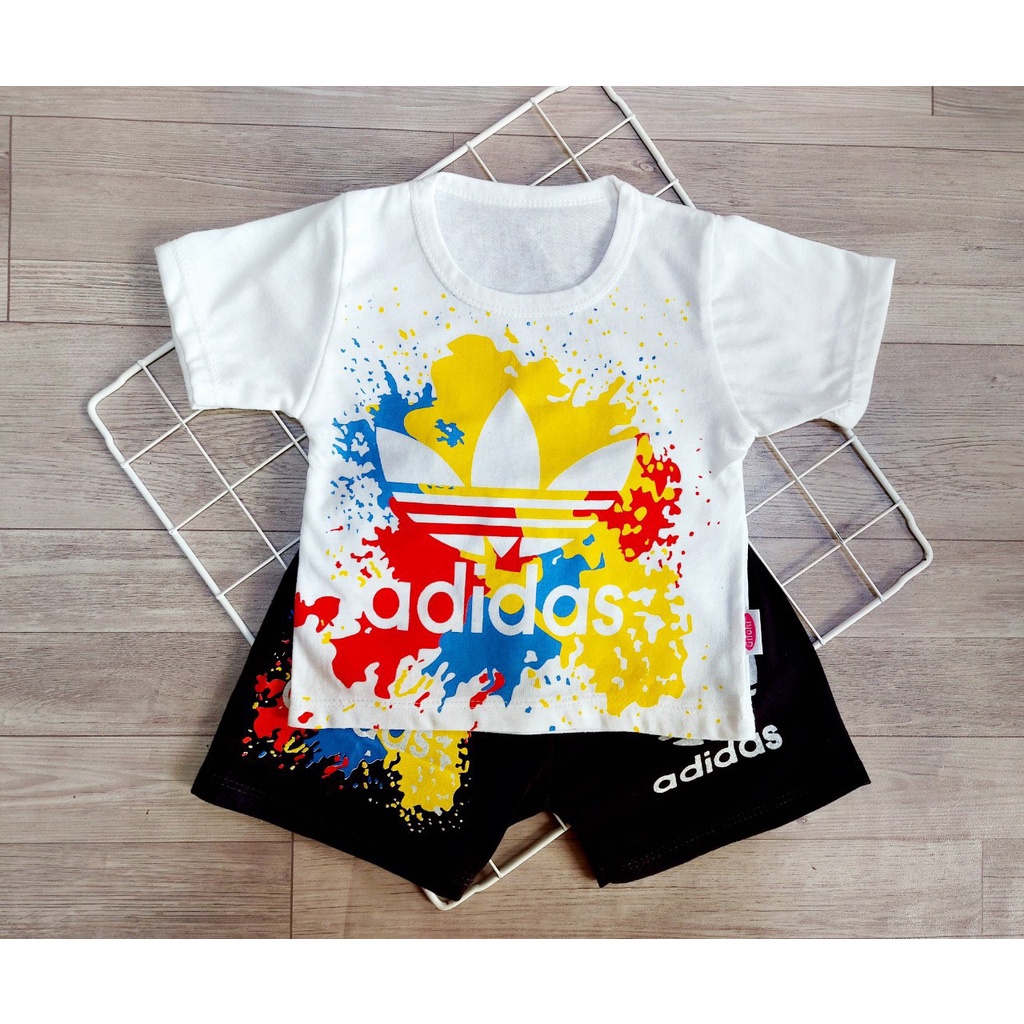 Đồ bộ bé trai ADIDAS thể thao chất thun cotton 2 chiều cho bé từ 7-18kg (0-3 tuổi)