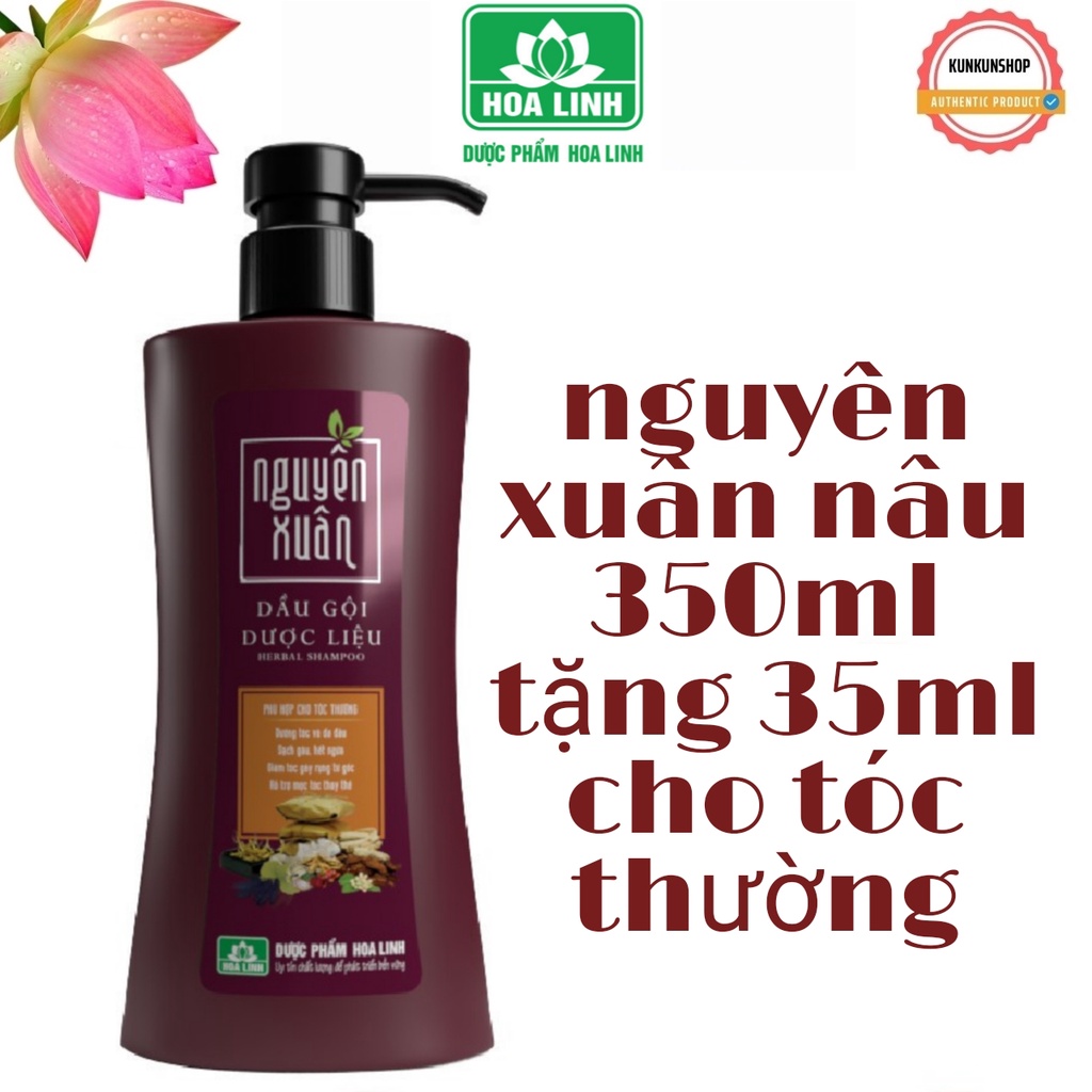 Dầu Gội Dược Liệu Nguyên Xuân Nâu  5.5ml 200ml 250ml 350ml 450ml 600ml chính hãng cho tóc thường hết gàu ngứa