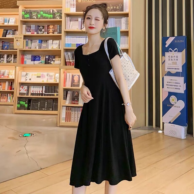 🤰đầm thun co giãn mùa hè cho bà bầu-hàng quảng châu(sẵn hàng giao ngay)