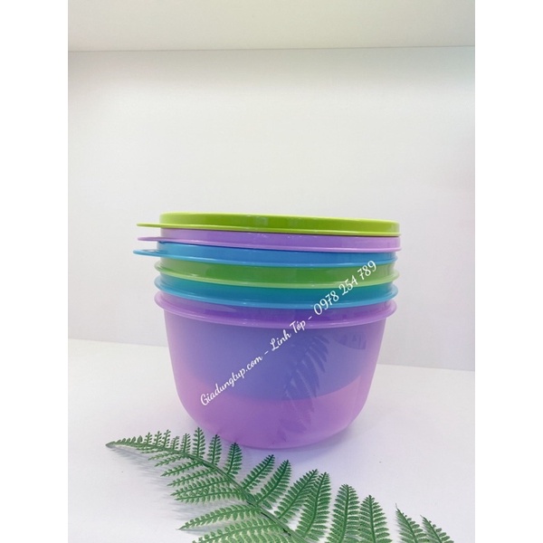 Bộ bowl tròn 1L + 1.5L + 2L Tupperware chính hãng