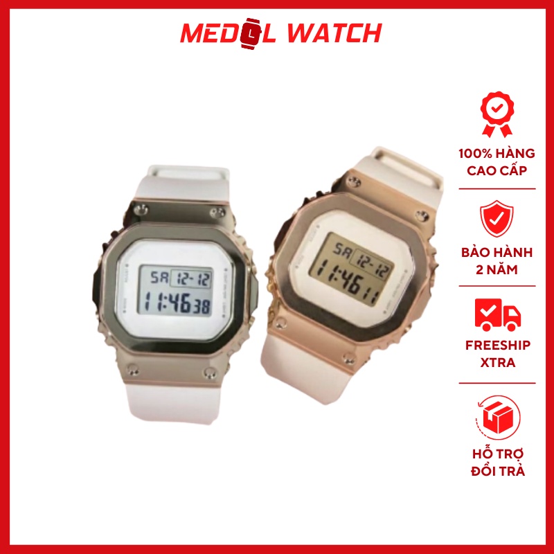 Đồng Hồ Nam Nữ 5600 Chống Nước, Viền Thép Không Gỉ 45mm 3 Màu - A01 - Medol Watch