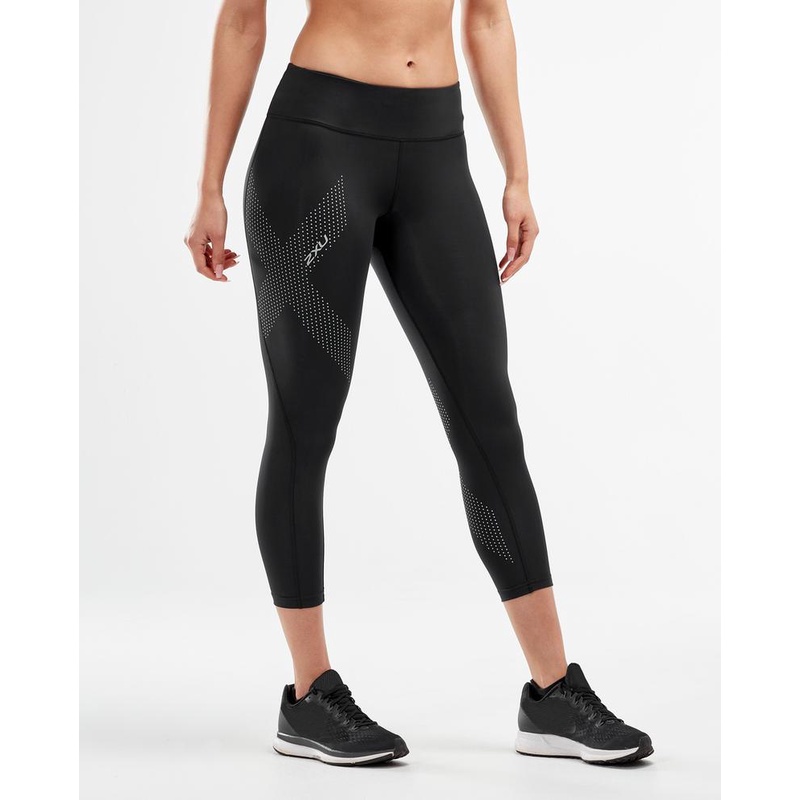 Quần Bó Cơ Thể Thao 2XU 7/8 2XU MID - RISE COMPRESSION TIGHT MÀU ĐEN 2XUWA3516BBF