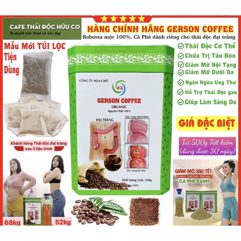 CÀ PHÊ HỮU CƠ THẢI ĐỘC ĐẠI TRÀNG PHƯƠNG PHÁP GERSON DẠNG TÚI LỌC SIÊU TIỆN LỢI( GÓI 500G = 40 TÚI NHỎ )