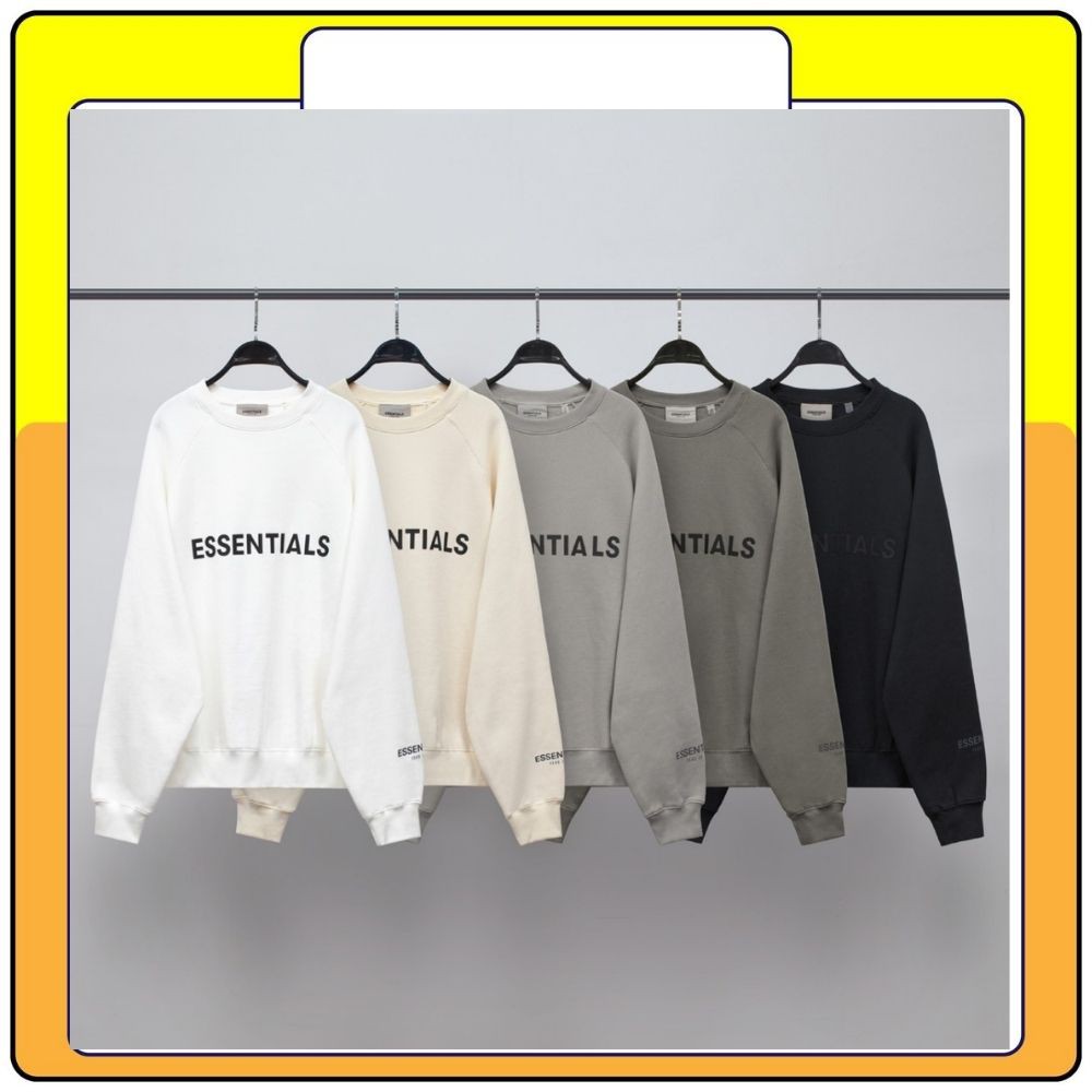 Áo sweater nỉ chữ Essentials , áo hoodie nỉ cổ tròn chất đẹp Queenshop