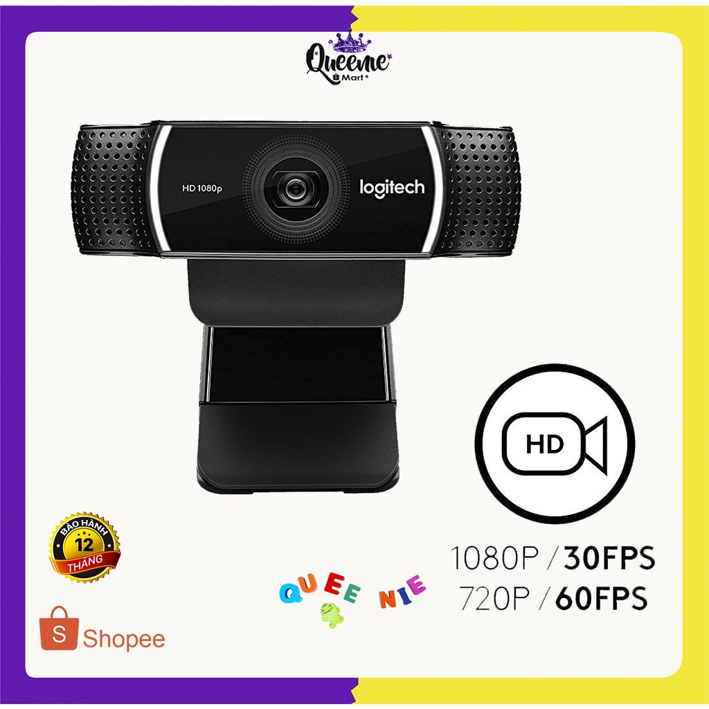 Webcam Logitech C922 Pro Stream full HD, tặng chân, phần mềm bản quyền Xsplit, check bảo hành chính hãng