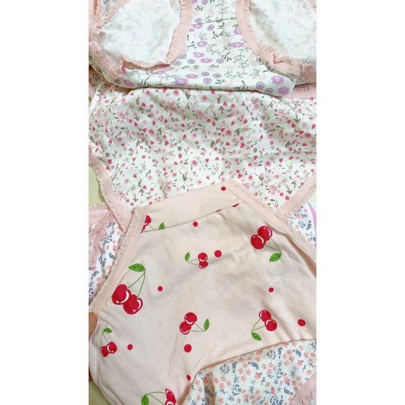 Set 12 quần chip quần lót bé gái họa tiết xinh xắn chất cotton mềm mát