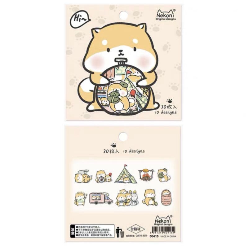 SET 30 STICKER NEKONI - SET HI HÌNH THÚ CUTE NHIỀU CHỦ ĐỀ TRANG TRÍ SỔ TAY, TOPLOADER, SLEEVES, PLANNER, BULLET JOURNAL