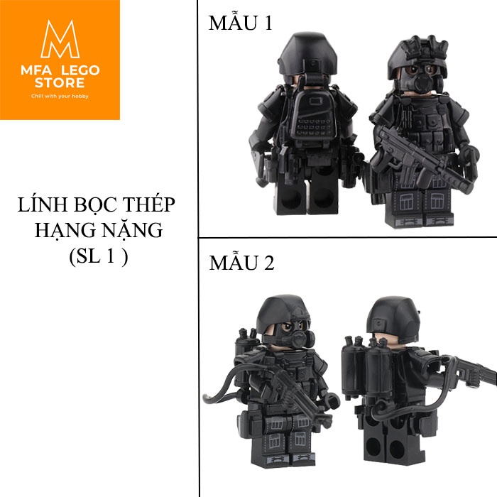 Đồ chơi lắp ráp minifigures swat army , mô hình lắp ghép quân sự - Đặc nhiệm bọc thép hạng nặng MFA TOY STORE
