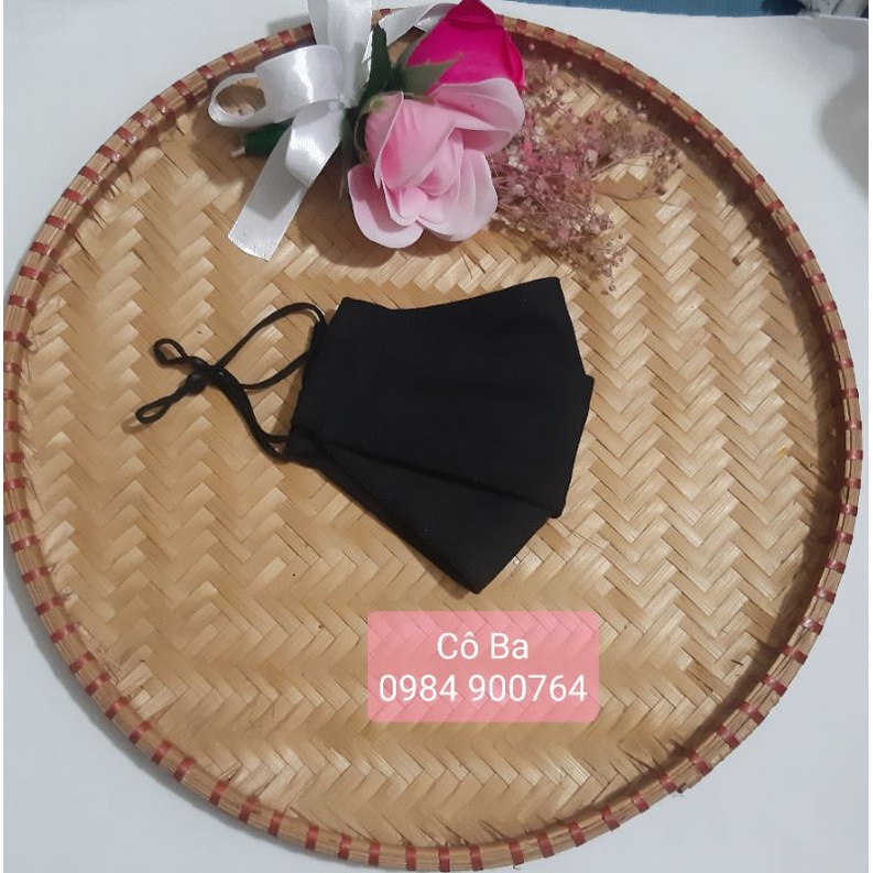 Khẩu trang vải thô lụa mềm mát thấm hút mồ hôi nam, nữ dùng được