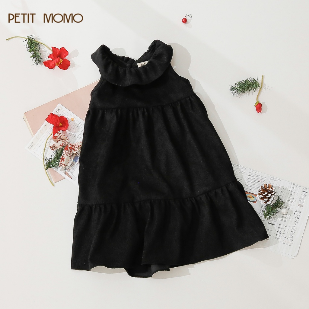 Váy Gile Cổ Bèo Cho Bé Gái PETIT MOMO Chất Vải Nhung Tăm Mềm Mại H179