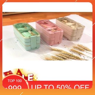 Hộp đựng cơm lúa mạch - Hộp cơm 3 tầng