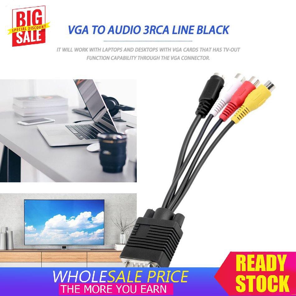 Cáp Chuyển Đổi Từ Cổng Vga Sang S-Video Av Và 3 Rca